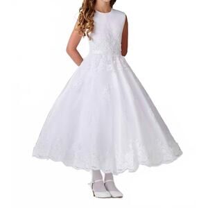 NEW JOAN CALABRESE lace trimmed dress in white